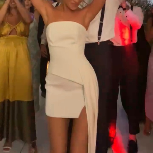 Side Split Woven Cady Mini Skirt - Picture 4 of 4